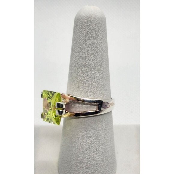 925 STERLING SILVER CHRYSOPRASE RING SIZE 8 - Picture 2 of 5